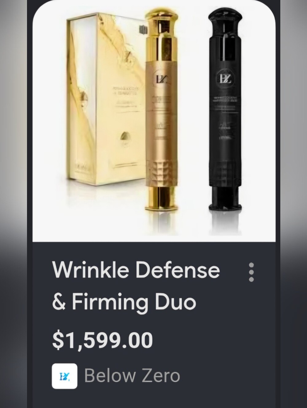 Below Zero: Wrinkle Defense Cream DUO